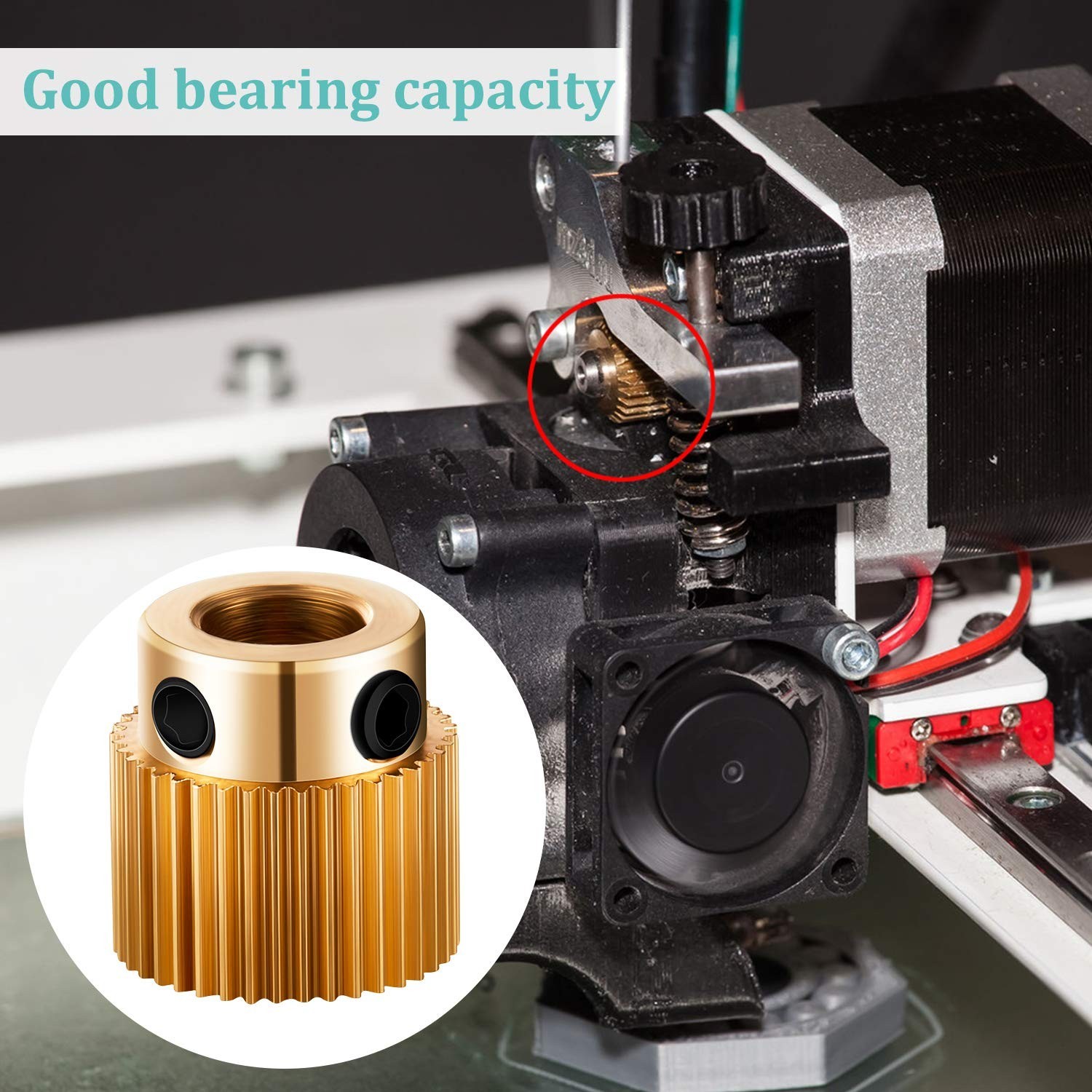 10 Pack Compact 40 Teeth Brass Extruder Gears - Boost 3D Print Performance
