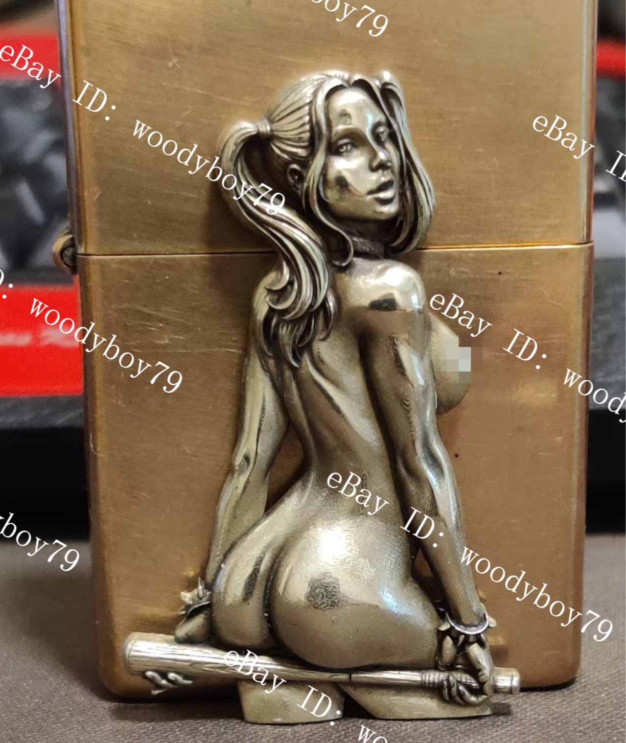 1 piece Lighter accessories Brass Sexy buttocks baseball girl Badge DIY sticker