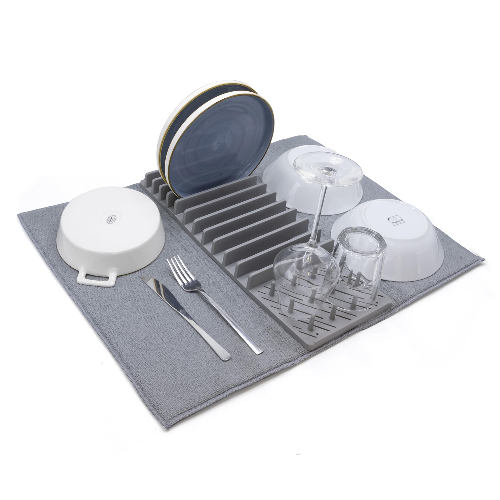 ABAZANA Dish Drying Rack and Mat Set