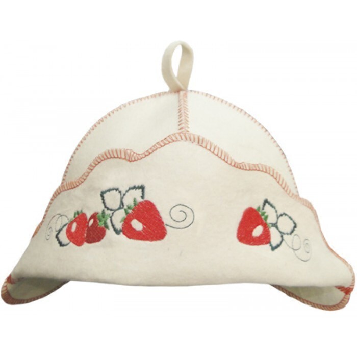 Strawberry Sauna Hat Felt Spa Hat Wool Russian Banya Hat Шапка Для Бани Клубника