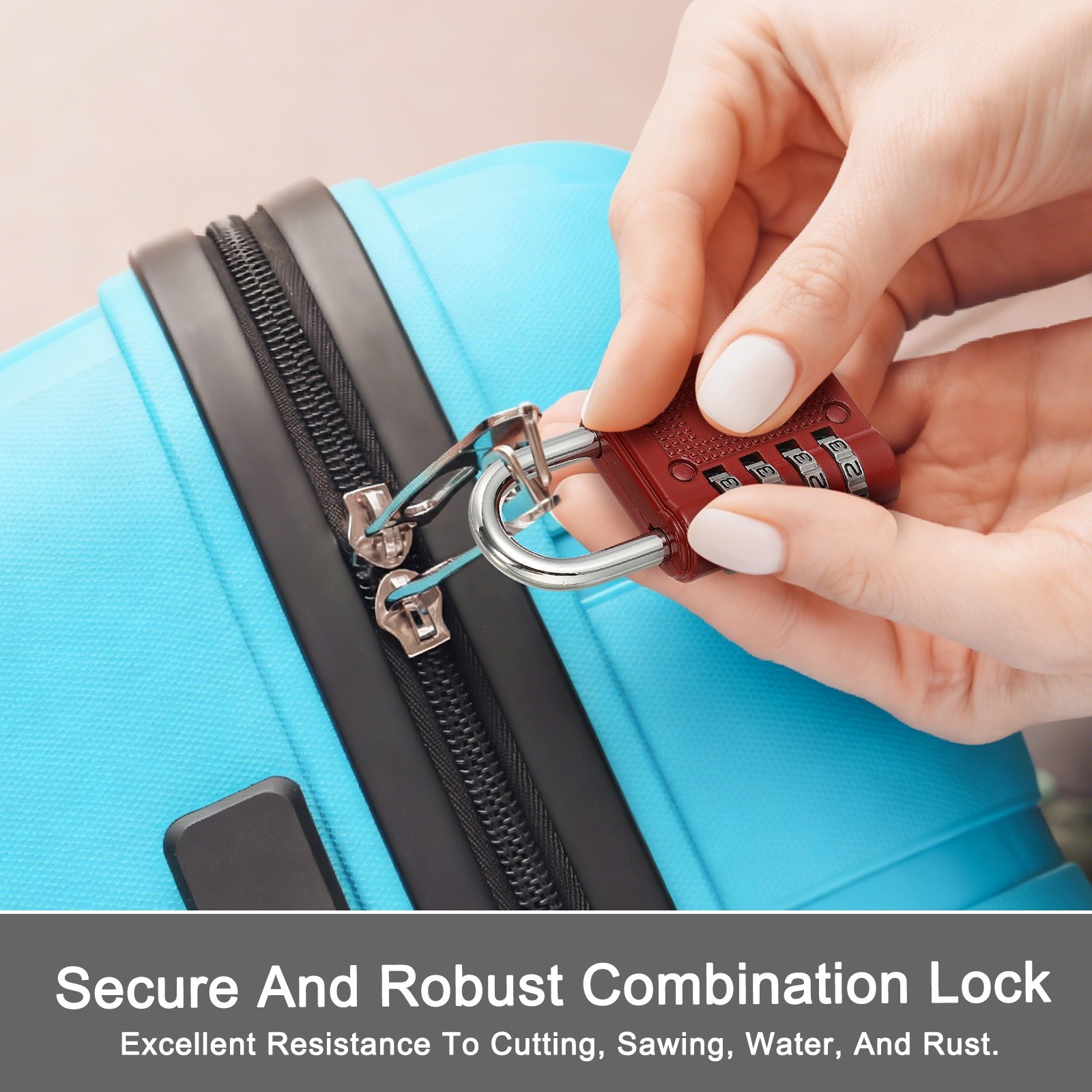 Combination Padlock (Medium, Silver)(2 Pcs), 3-Digit Shackle Code Locks