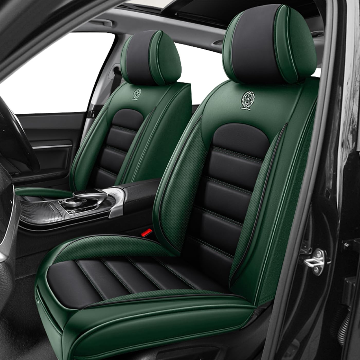 535GranTurismo Seat Covers Front Set Waterproof Airbag Safe Black Green 2010-17