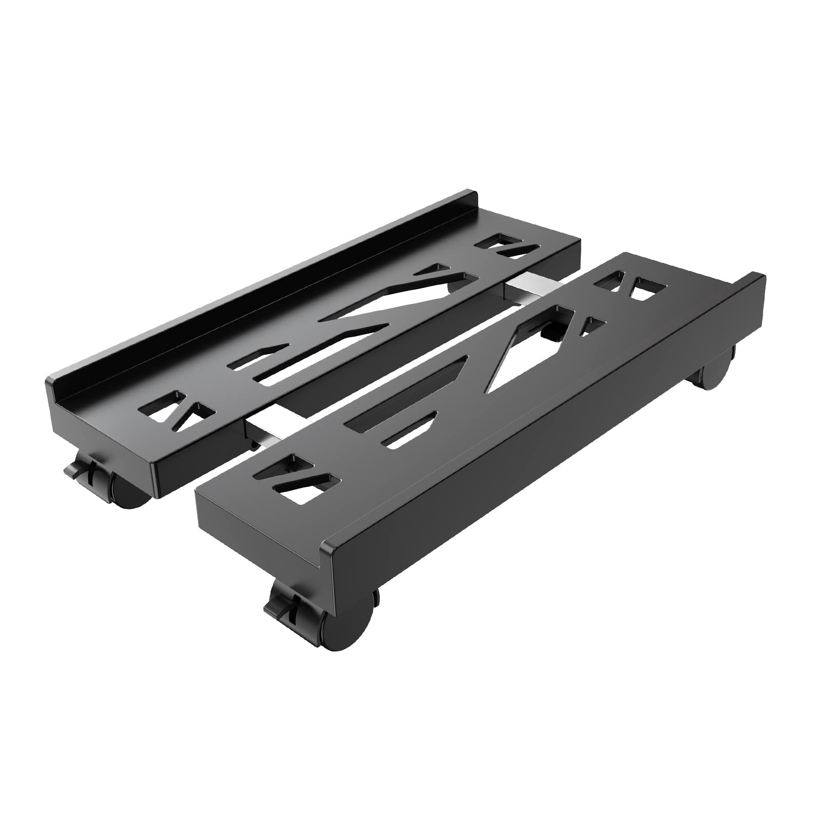 Gaming CPU Stand, Mobile Computer Tower Rack, 4 Casters, Black
