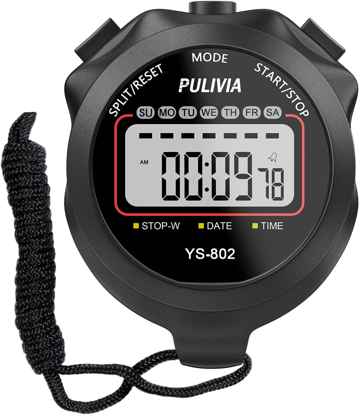 Cronometro digital con vueltas reloj alarma pantalla grande deportes ninos