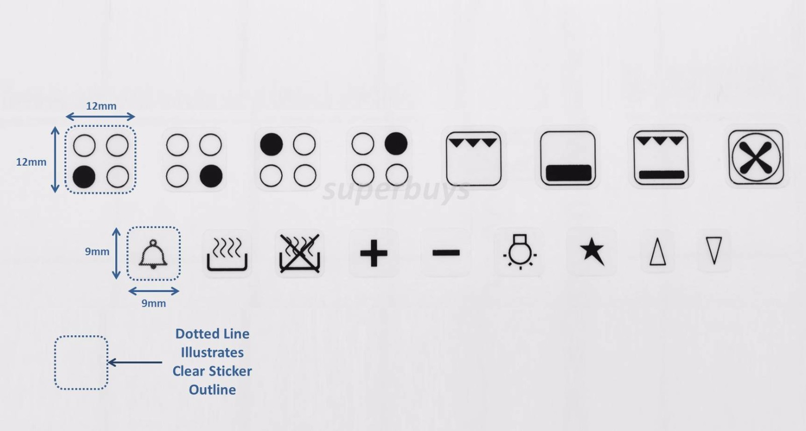 4 Hob + Symbols Stove Cooktop Adhesive Oven Sticker Label Electric Induction Gas