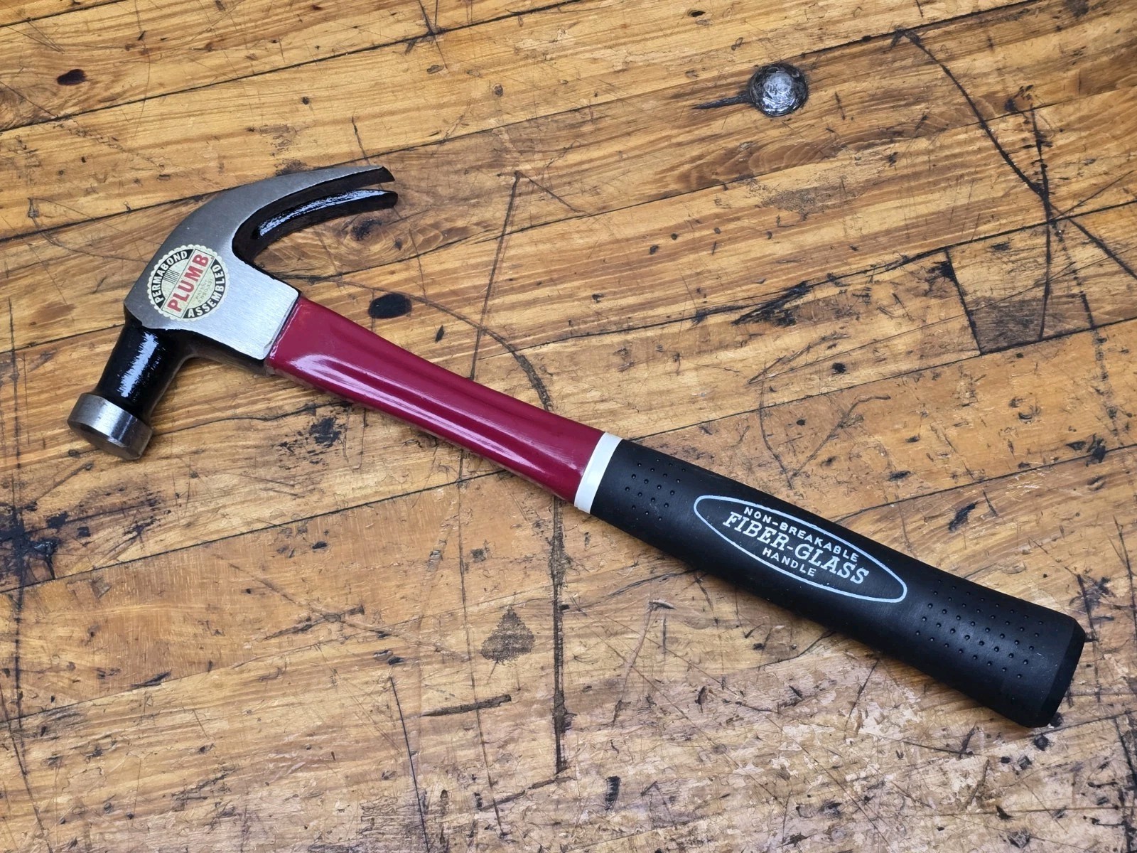 Vintage NOS PLUMB 16oz Permabond Claw Hammer Made in USA Fiberglass Handle FA16