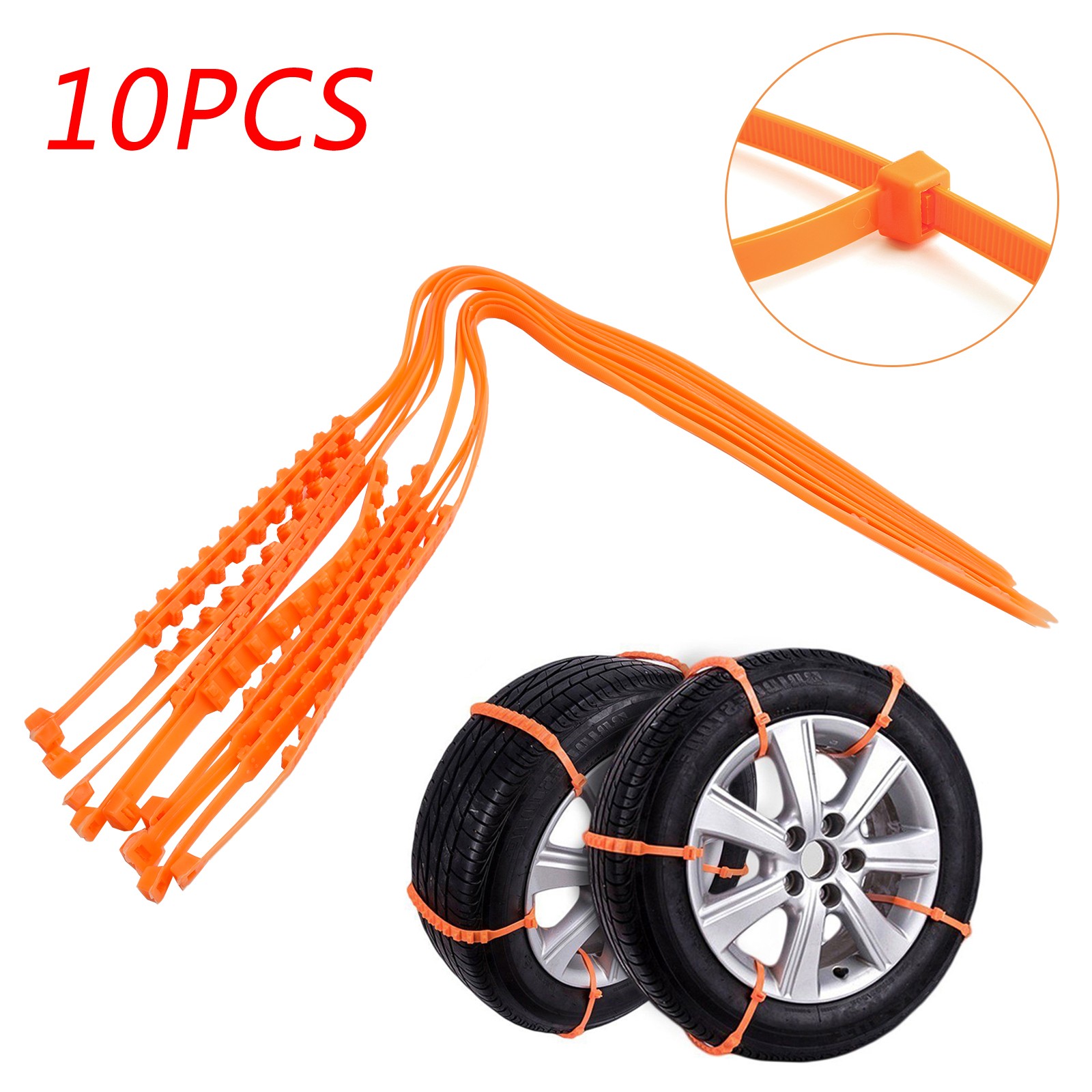 10PCS Snow Chains Tire Anti-Skid Belt Car Truck SUV Emergency Winter Driving USD