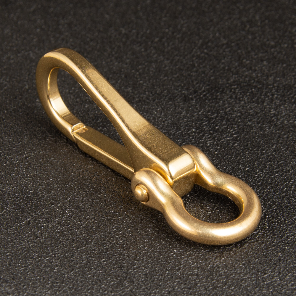 Brass Keychain Clip Detachable U Shackle for Fob Wallet Chain Accessory