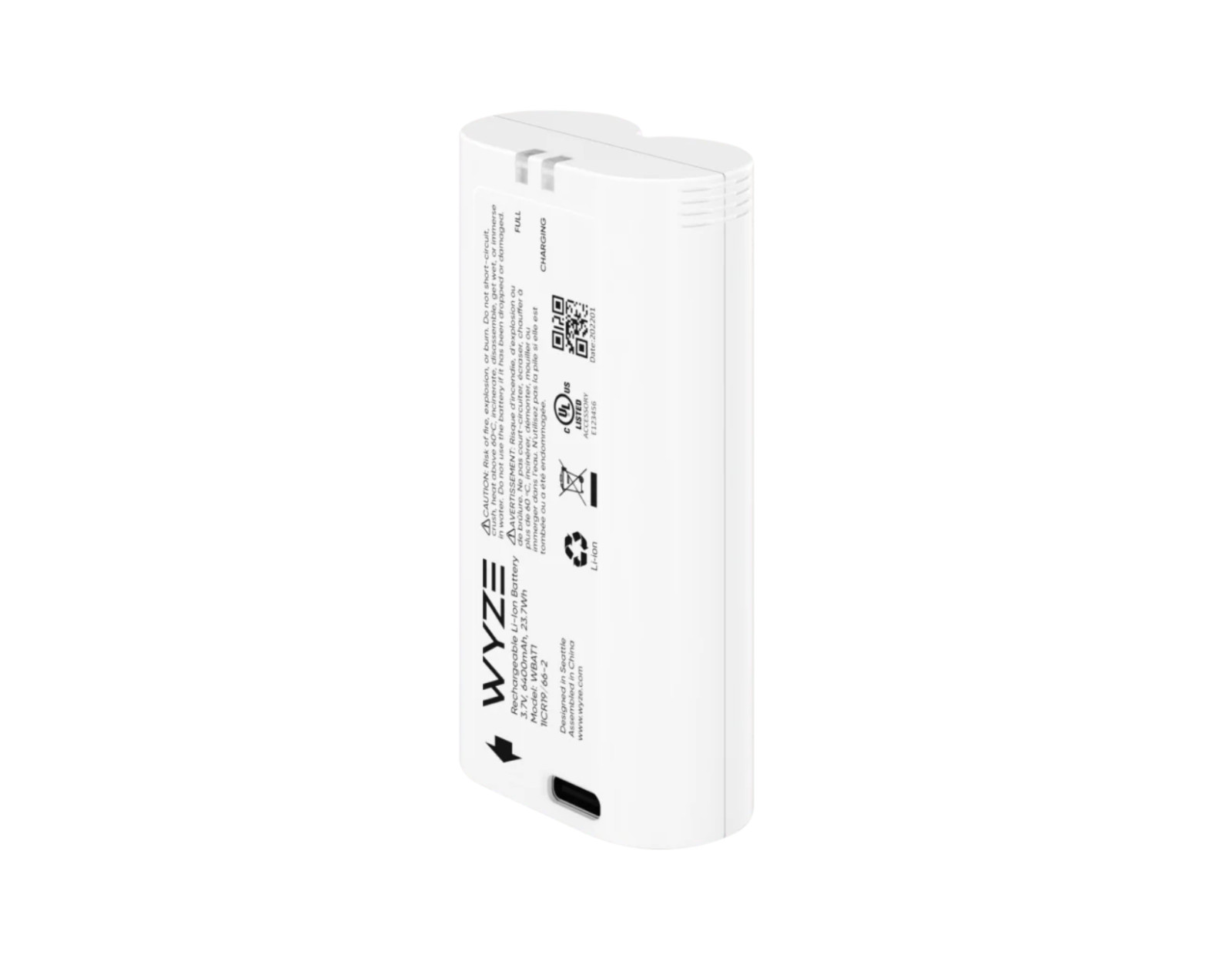 Wyze OEM Removable Battery Pack WBAT2 USB-C Rechargeable Li-Ion Battery New