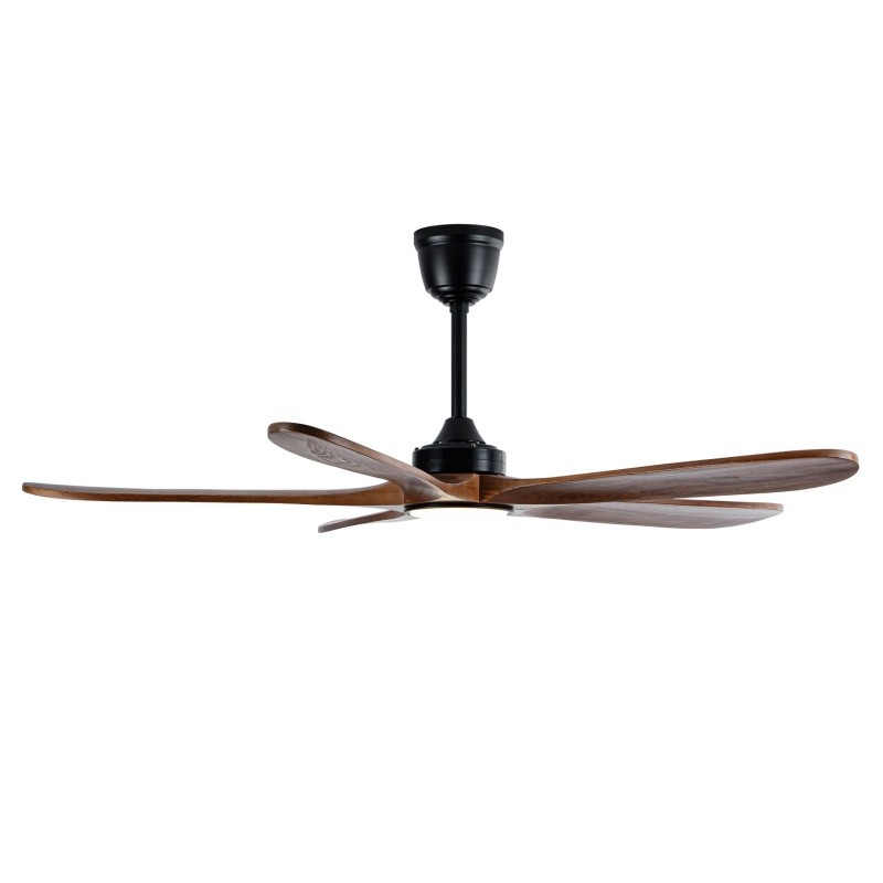 52" Modern Solid Wood Ceiling Fan w/Light 3CCT Noiseless Reversible APP/Remote