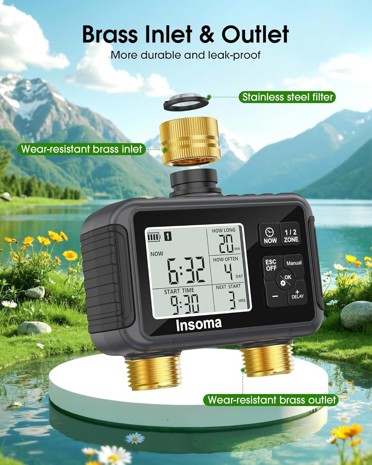 Smart 2-Zone Waterproof Hose Timer with LCD for Efficient Garden Irrigation
