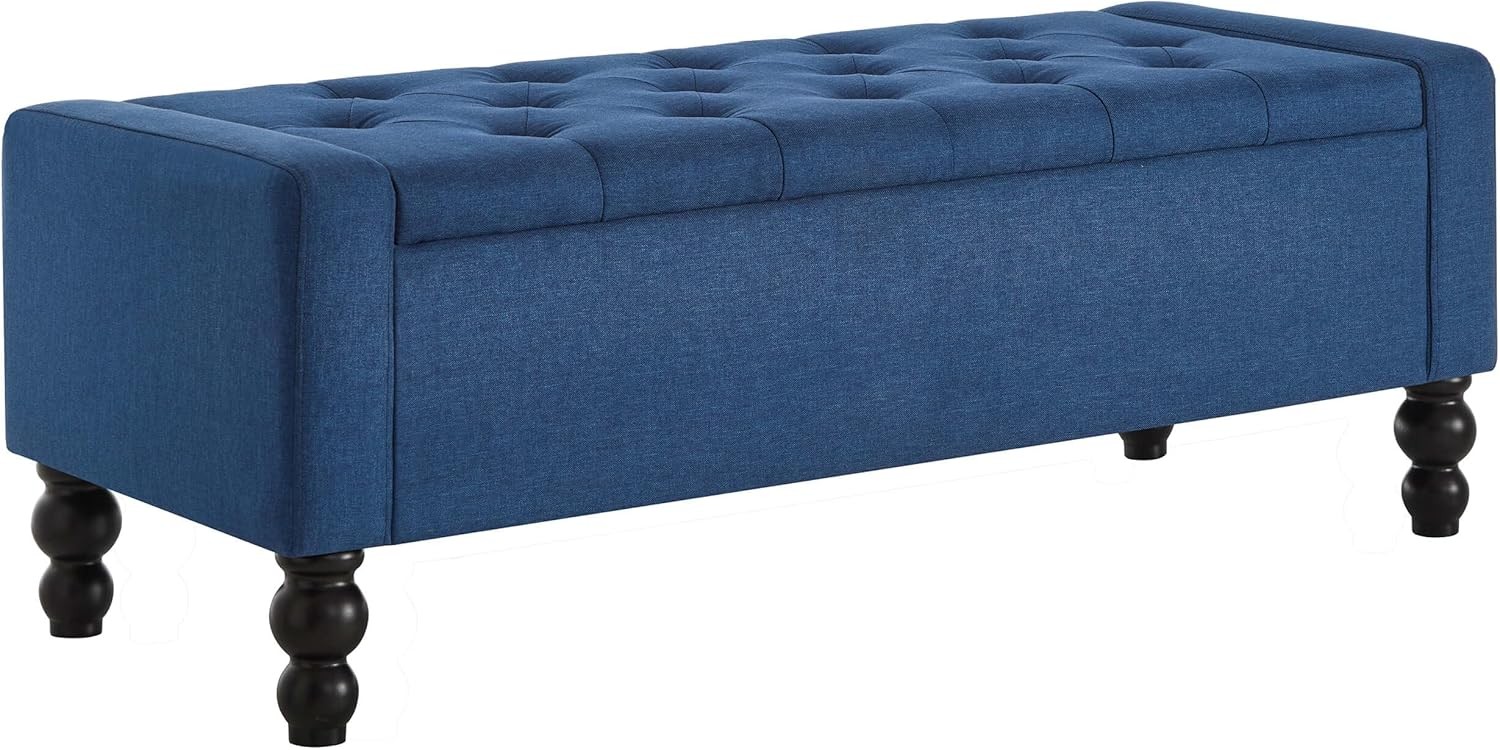 50" W Storage Ottoman Bench W/ Safety Hinge Load up to 660 lb Ottoman W/ Storage
