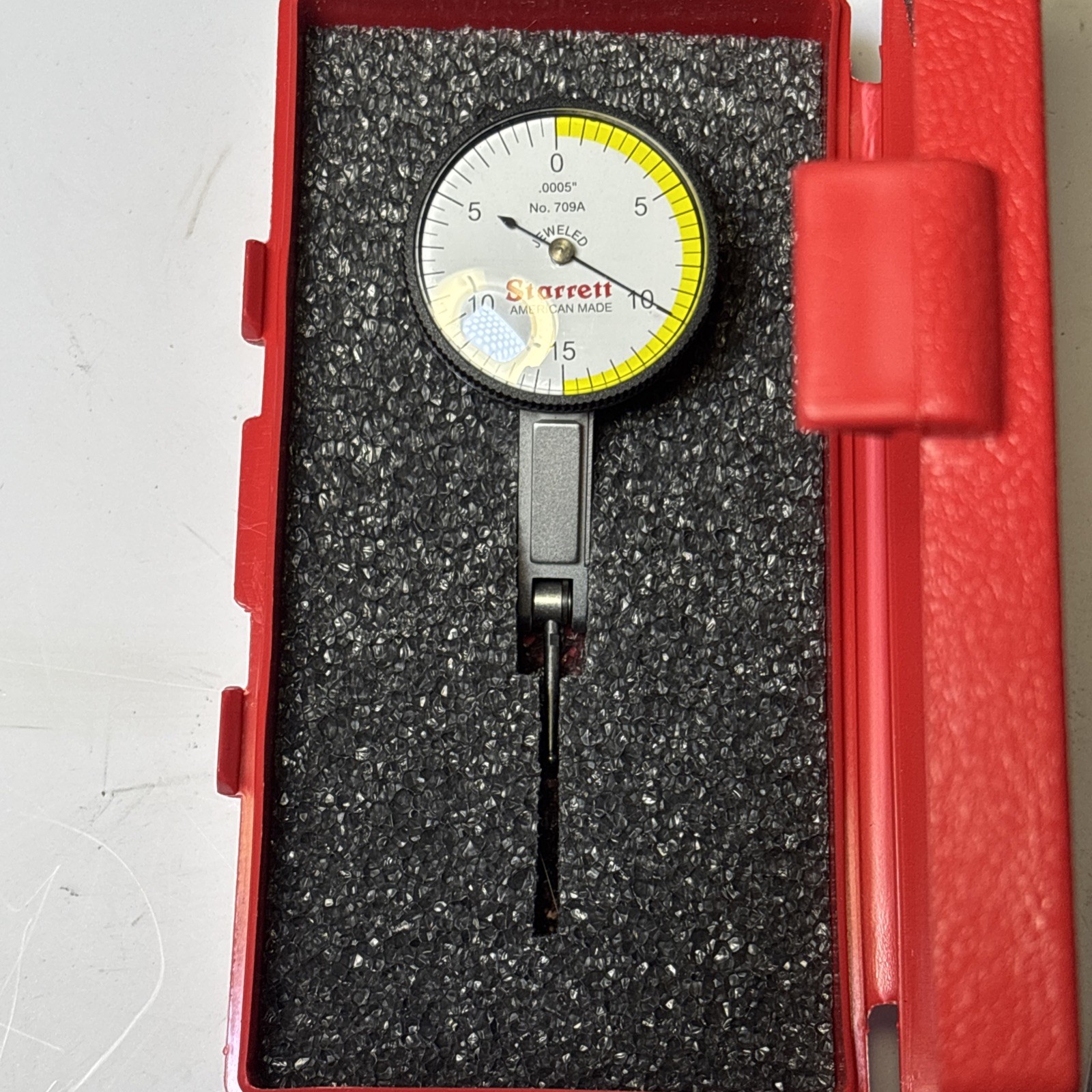 Starrett 709AZ Dial Test Indicator w/ Dovetail Mount .030" Range, 0-15-0 Dial