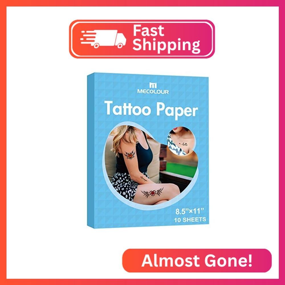 MECOLOUR Printable Temporary Tattoo Paper for LASER Printer,8.5"X11" 10 Sheets,