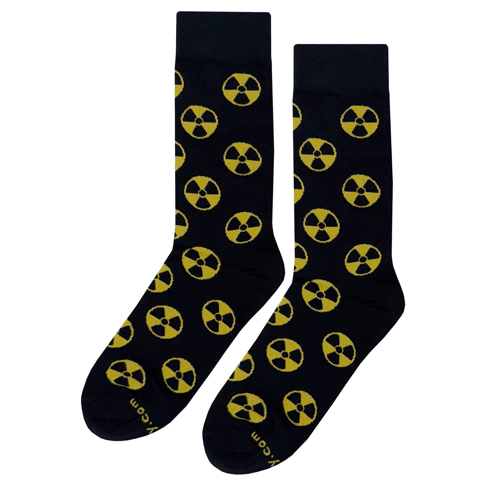 NWT Nuclear Radiation Dress Socks Novelty Men 8-12 Black Crazy Fun Sockfly