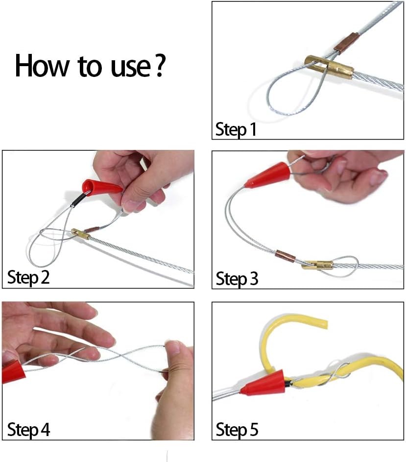11' Fiberglass Running Electrical Wire Cable Pulling Fish Tape Kit