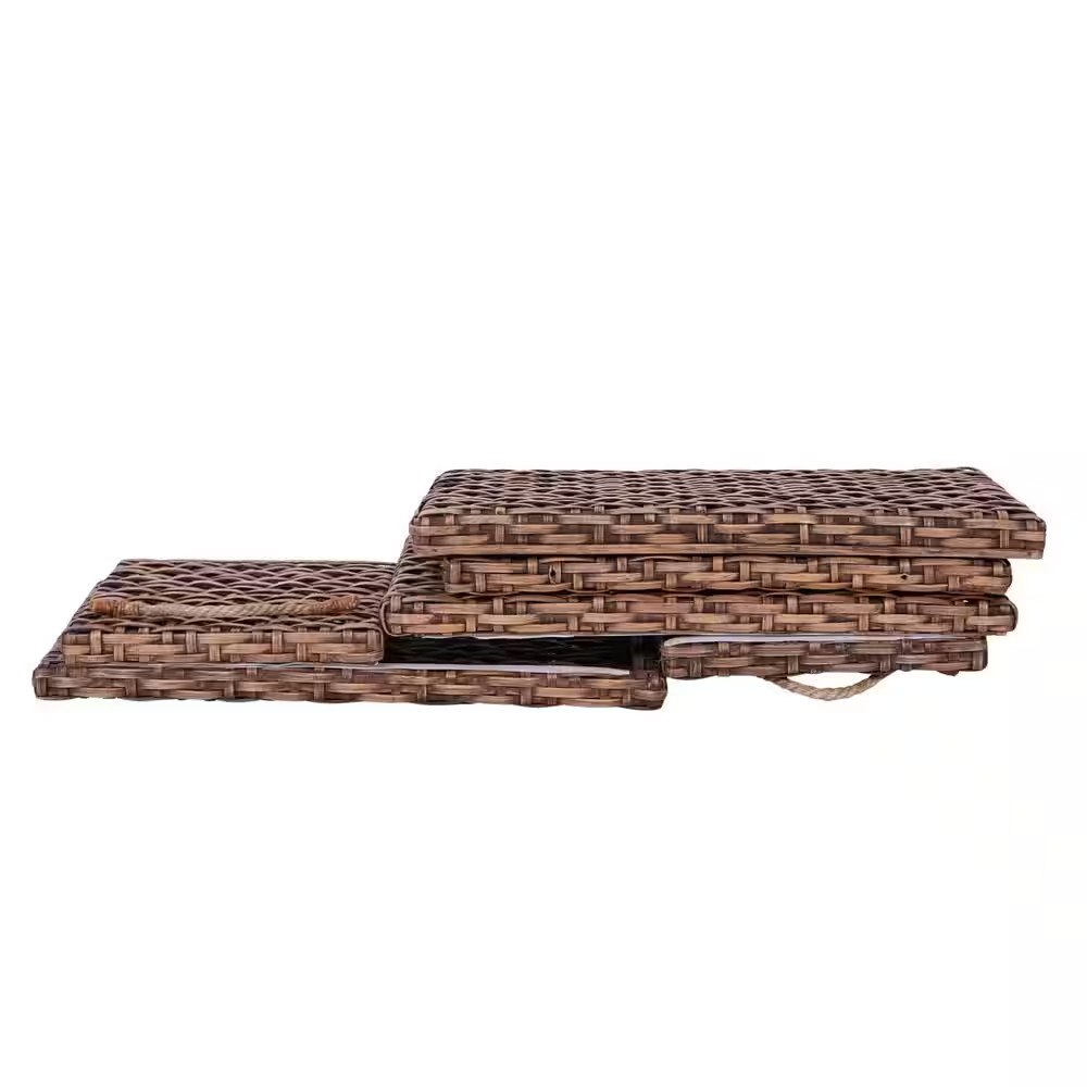 Jacob 31.5 In. Wicker Storage Trunk, Dark Brown Wash