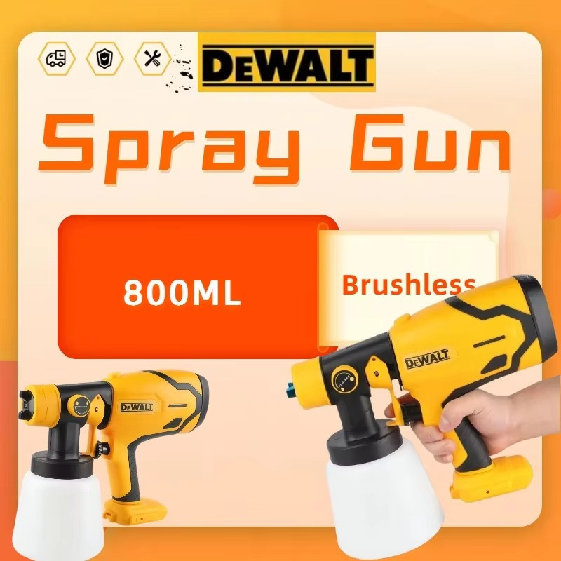 DEWALT 20V Cordless Paint Sprayer 800ML Electric Spray Gun Tool Only