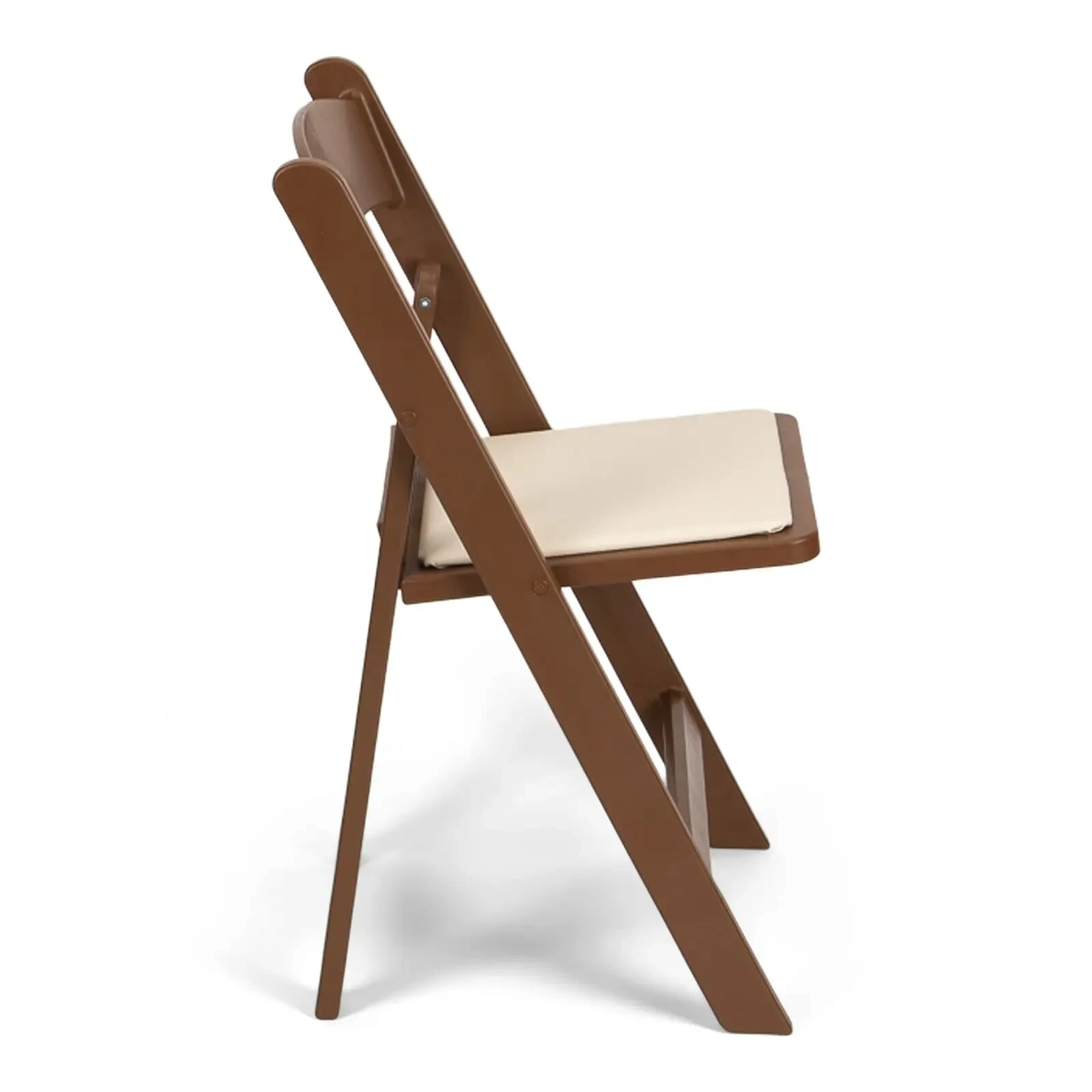 100 PACK Brown Resin Folding Chair with Black Vinyl Padded Seat