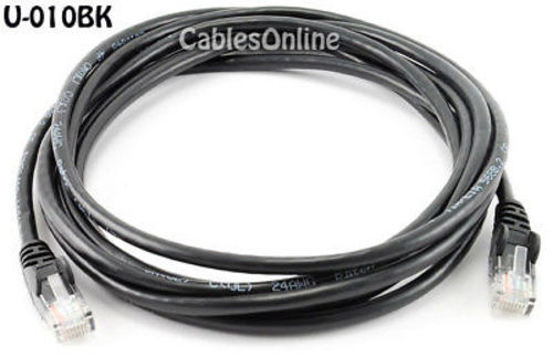 Intellinet 10ft CAT5E UTP Ethernet RJ45 Patch Cable Black, U-010BK