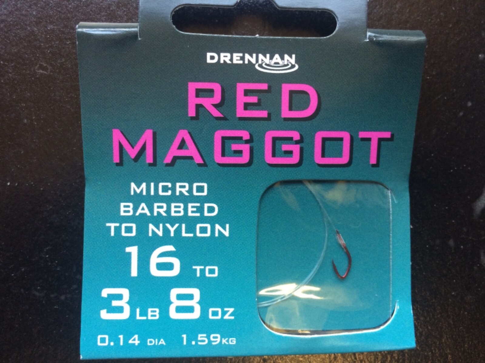 DRENNAN MICRO BARBED RED MAGGOT FISHING HOOKS TO NYLON
