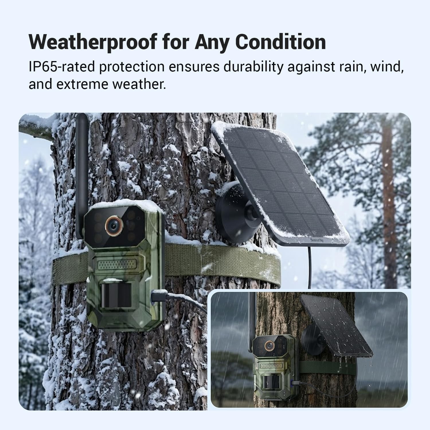 Hubposh 4G LTE Cellular Solar Security Camera Camouflage