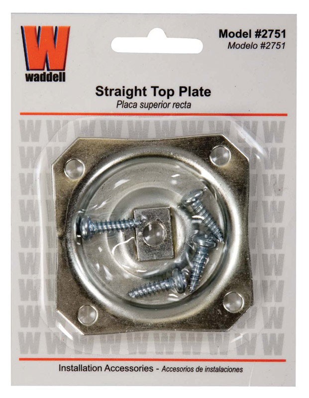 Waddell 2751 Steel Straight Top Plate 2-7/16 L x 2-7/16 W in. for Table Legs - D
