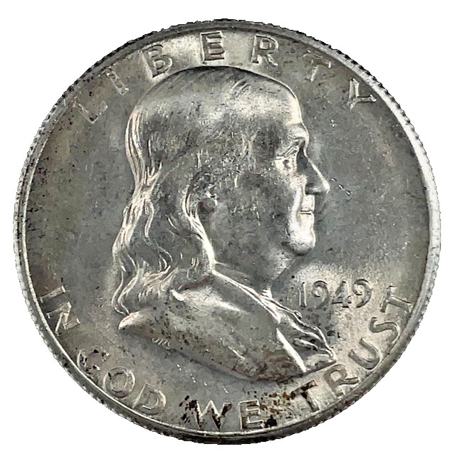 1949-S Franklin Half Dollar Gem Bu-Unc. 90% Silver 50c US Coin # 91