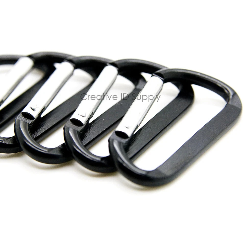 100pcs HIGH QUALITY BLACK COLOR CARABINER SPRING BELT CLIP KEY CHAIN