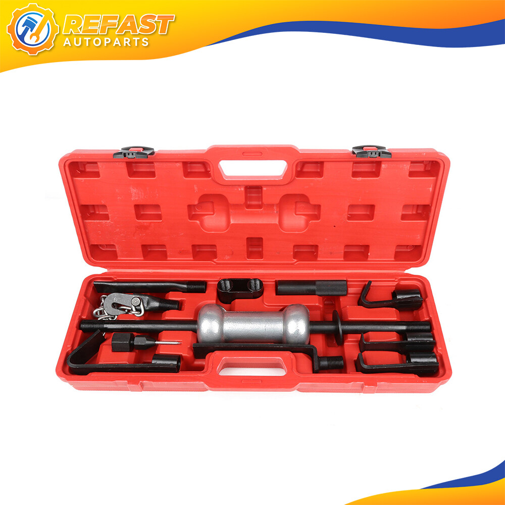 13PC DENT PULLER W/10LBS SLIDE HAMMER HEAVY DUTY AUTO BODY TRUCK REPAIR TOOL KIT