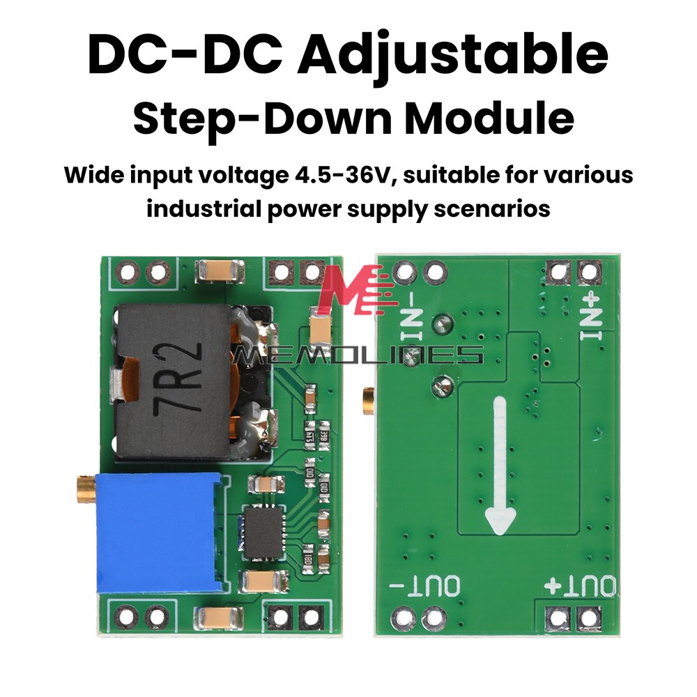DC-DC Adjustable Step-Down Power Supply Module 4.5~36V to 5V/12V/24V 5.6A Max