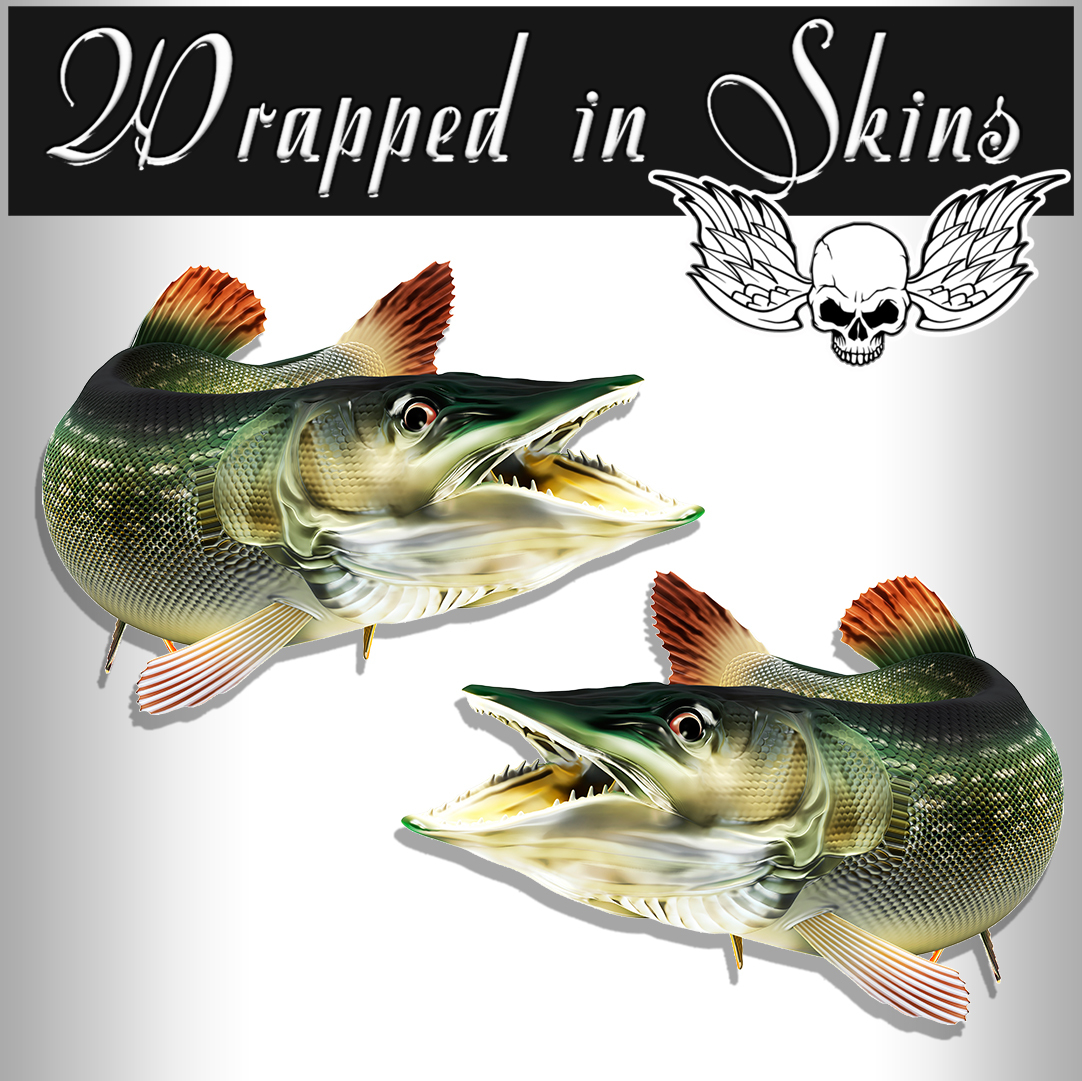 Fish Stickers Decals PIKE Fishing Stickers Fishing Decals AFP-0051