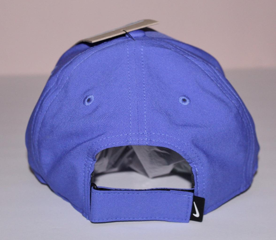 NIKE Periwinkle Blue White Swoosh Logo Adjustable Strapback Baseball Hat Cap *1Z