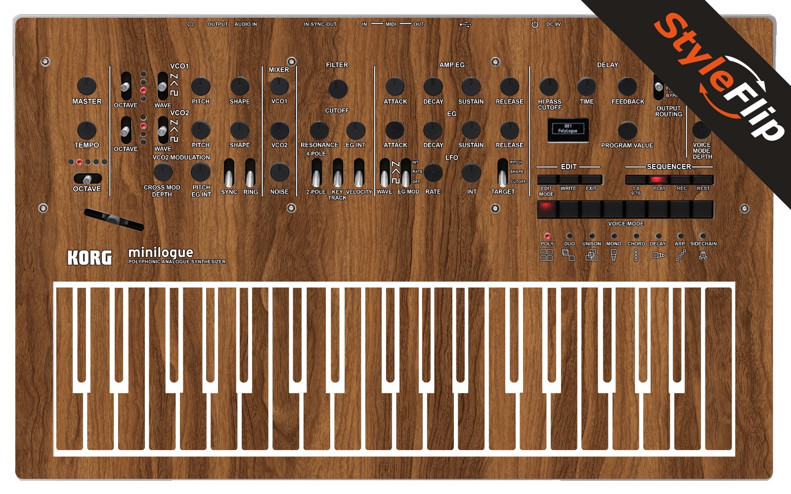 Korg Minilogue Skin | Wood 2 | Protective Decal | StyleFlip Skins