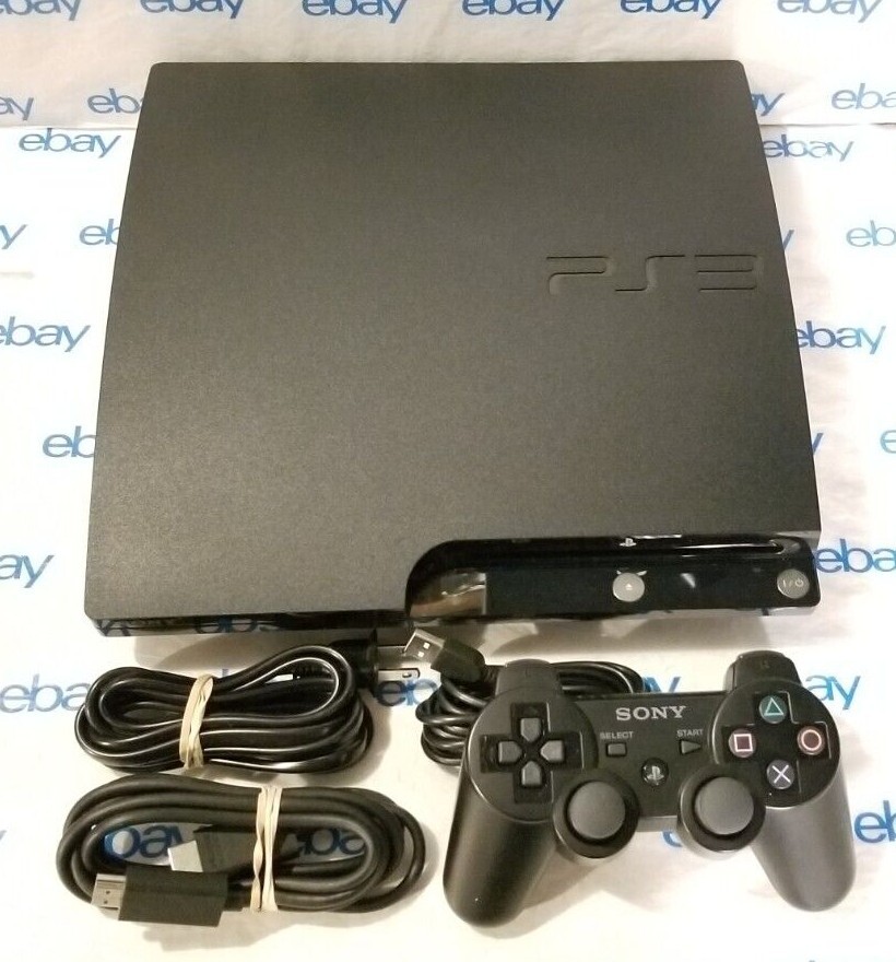 Sony PlayStation 3 PS3 Slim Console 160GB (3001A) w/Controller & Cables Working!