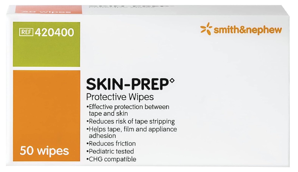 Smith+Nephew SKIN-PREP Wipes – Skin Barrier Film with Alcohol, Box of 50