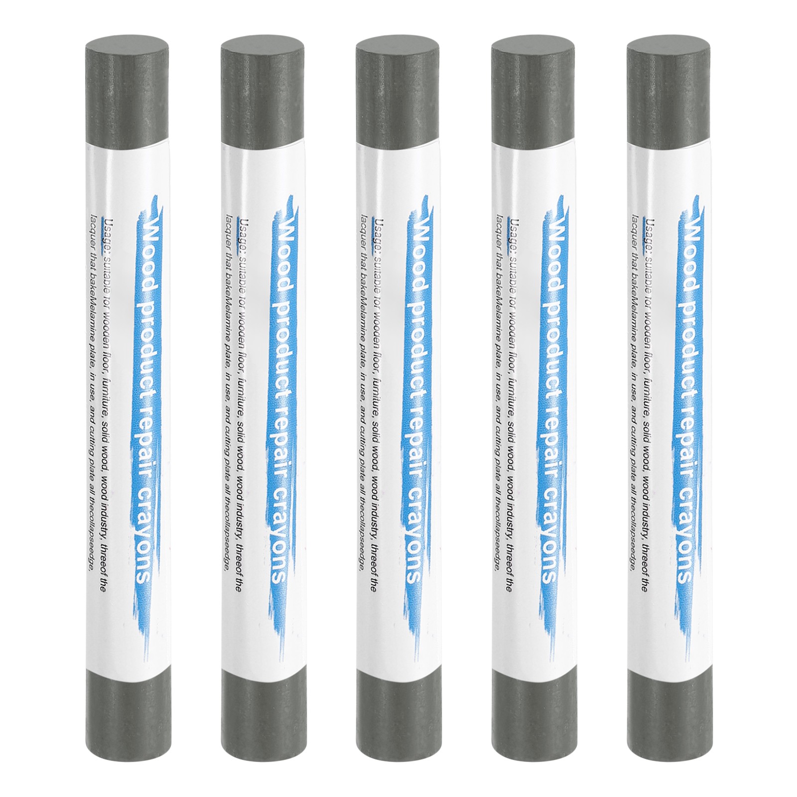 5pcs Wood Filler Sticks Wax Sticks for Scratches Wooden Holes, Clear Gray