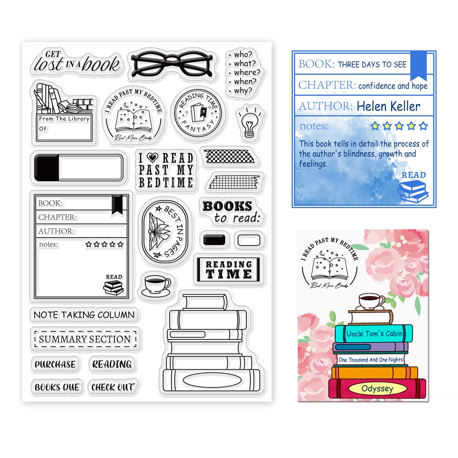 Books To Read Clear Stamps DIY Scrapbooking Reading List Silicone Clear Stamp