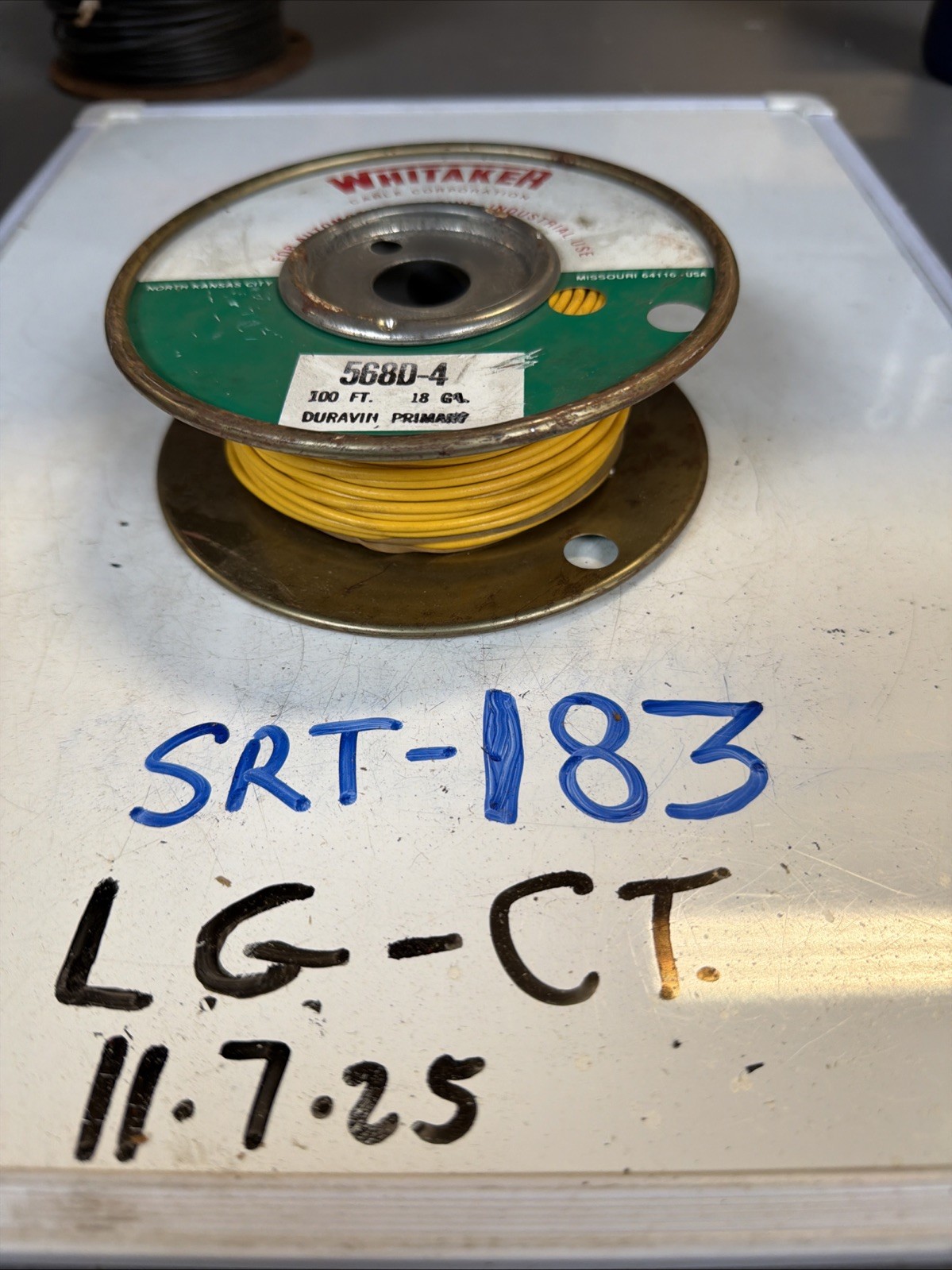 Whitaker 568D-4 Automotive, Industrial  100 Feet  18 gauge Yellow Spool Wire
