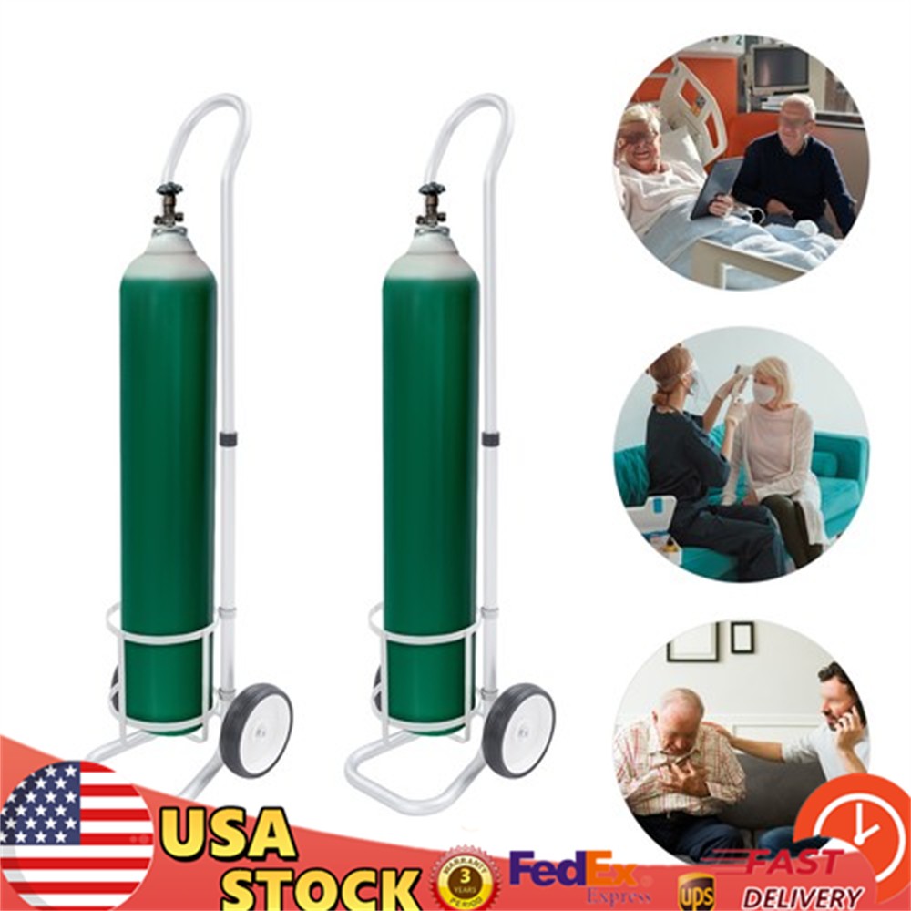 2PCS Drive Medical Oxygen Cylinder Cart Dolly Oxygen Tank Adjustable Handle