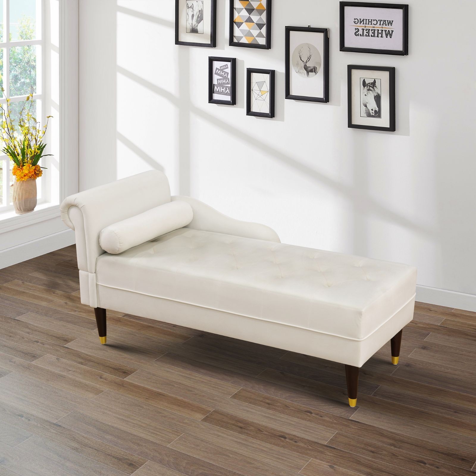 White Fluffy Fabric Living Room Lounger