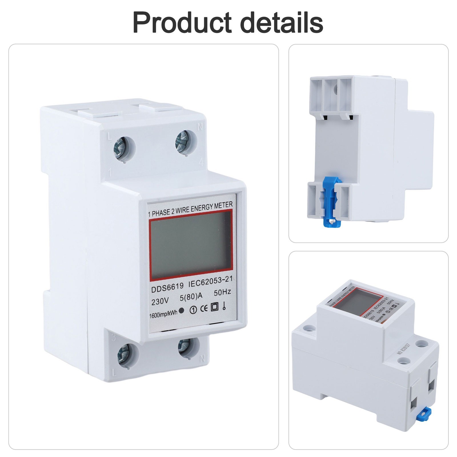 Digital Power Meter Energy Meter Installation Convenience KWh Consumption