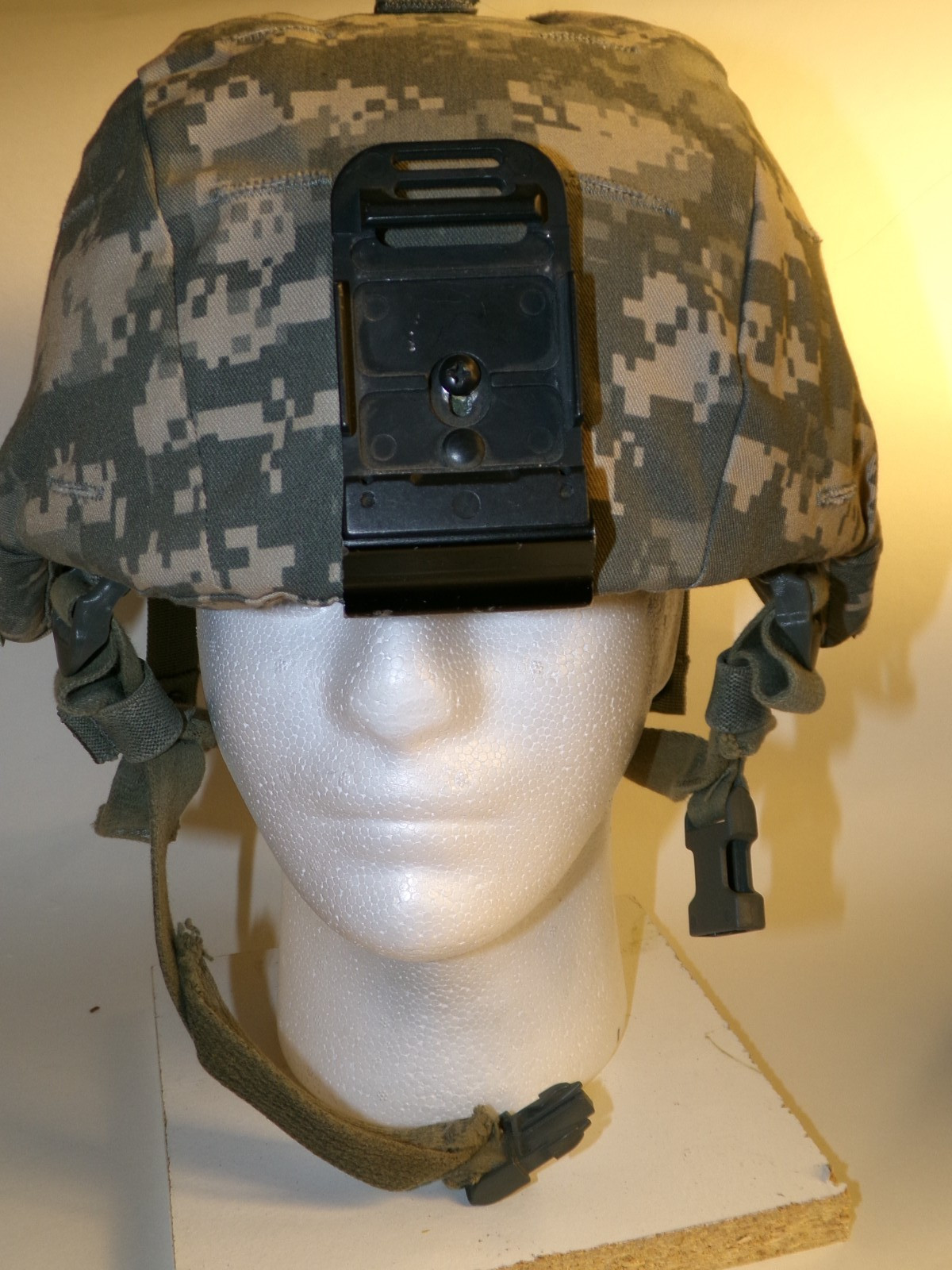 U.S. Army ACH helmet with cover, NVG mount, size large, new pads