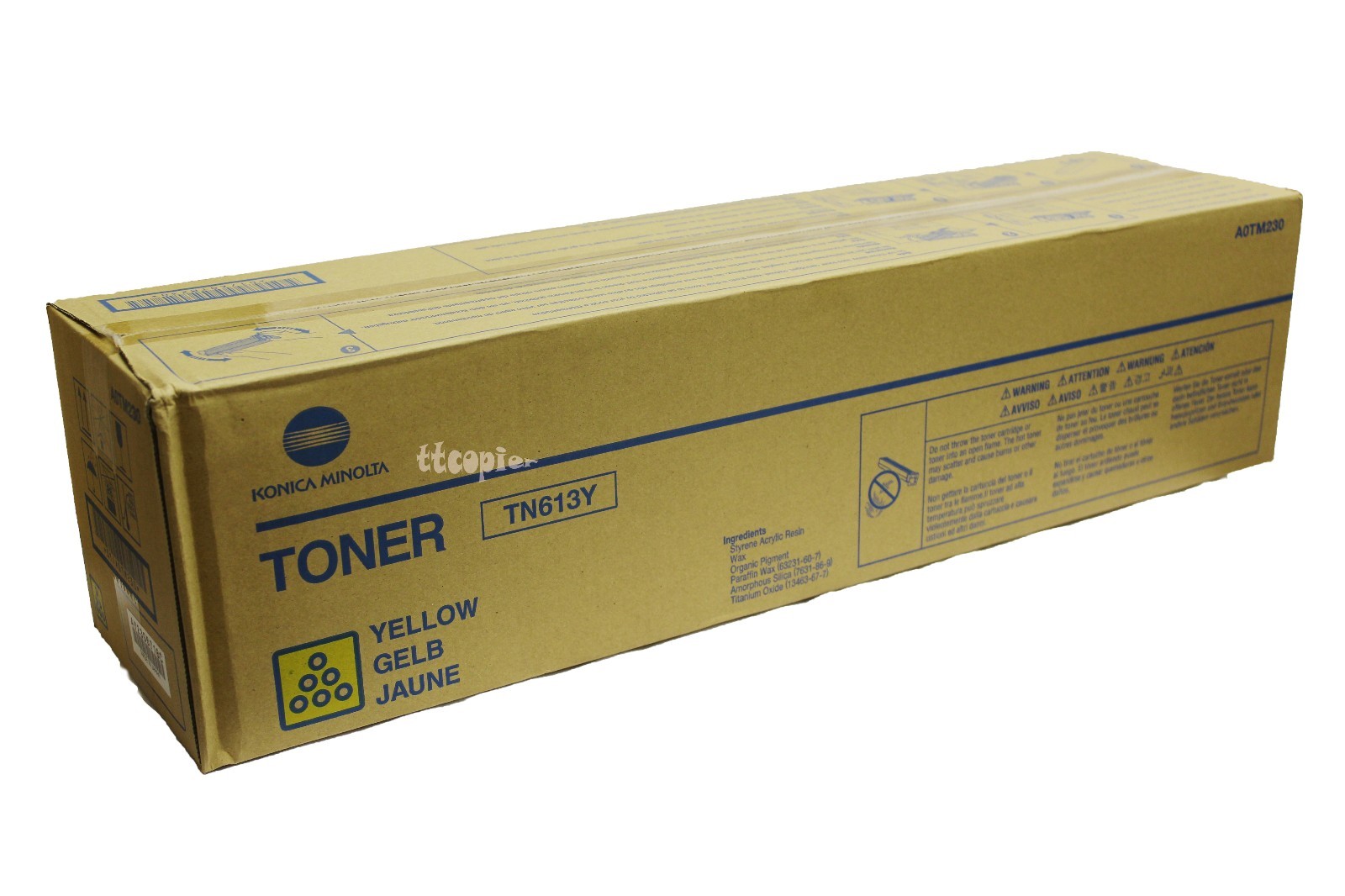 TN613Y, A0TM230 Genuine Konica Minolta Bizhub C452 C552 C652 Yellow Toner