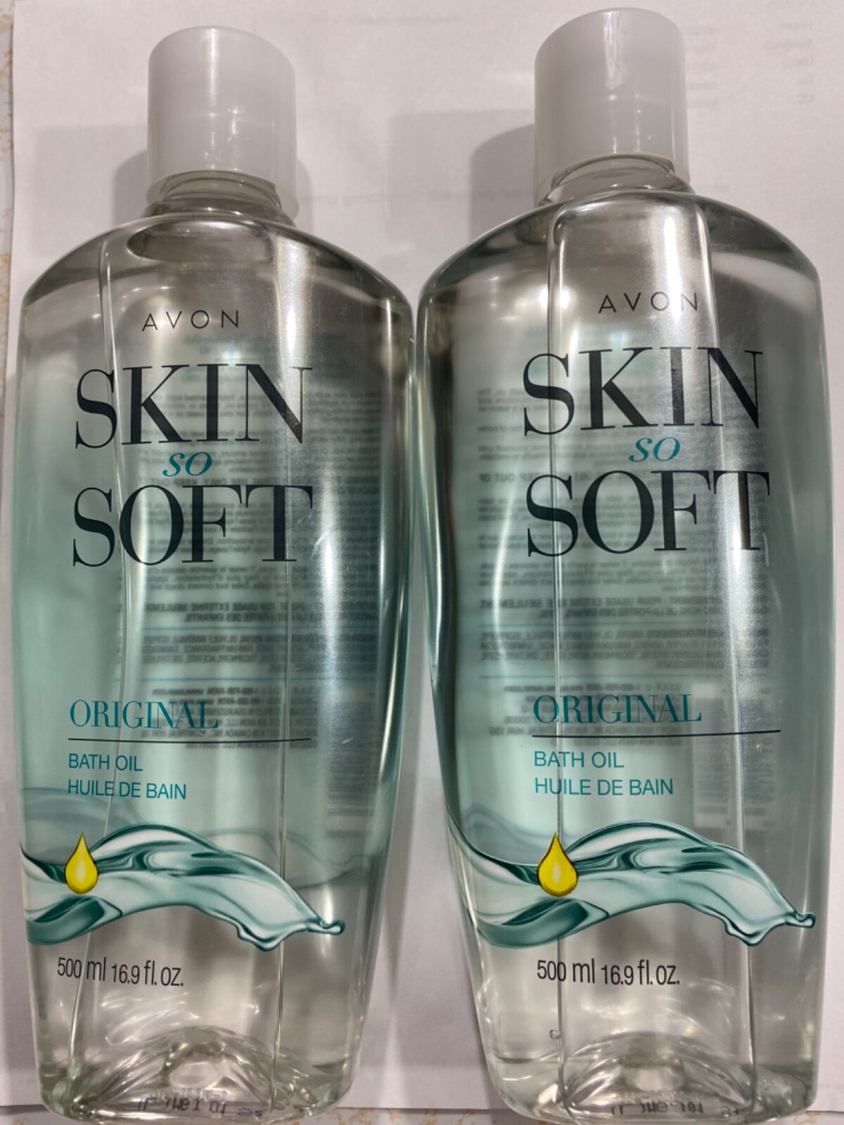 Avon~Lot of 2~Skin So Soft Original Bath Oil w/Jojoba,16.9 oz~New  Sealed Stock