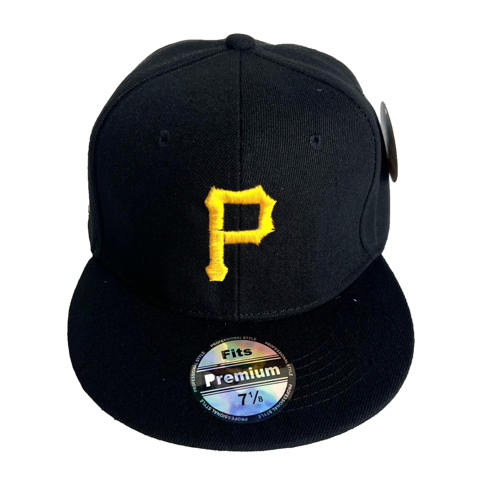 Mens Pittsburgh Pirates Baseball Cap Fitted Hat Flat Brim Multi Size Black NEW
