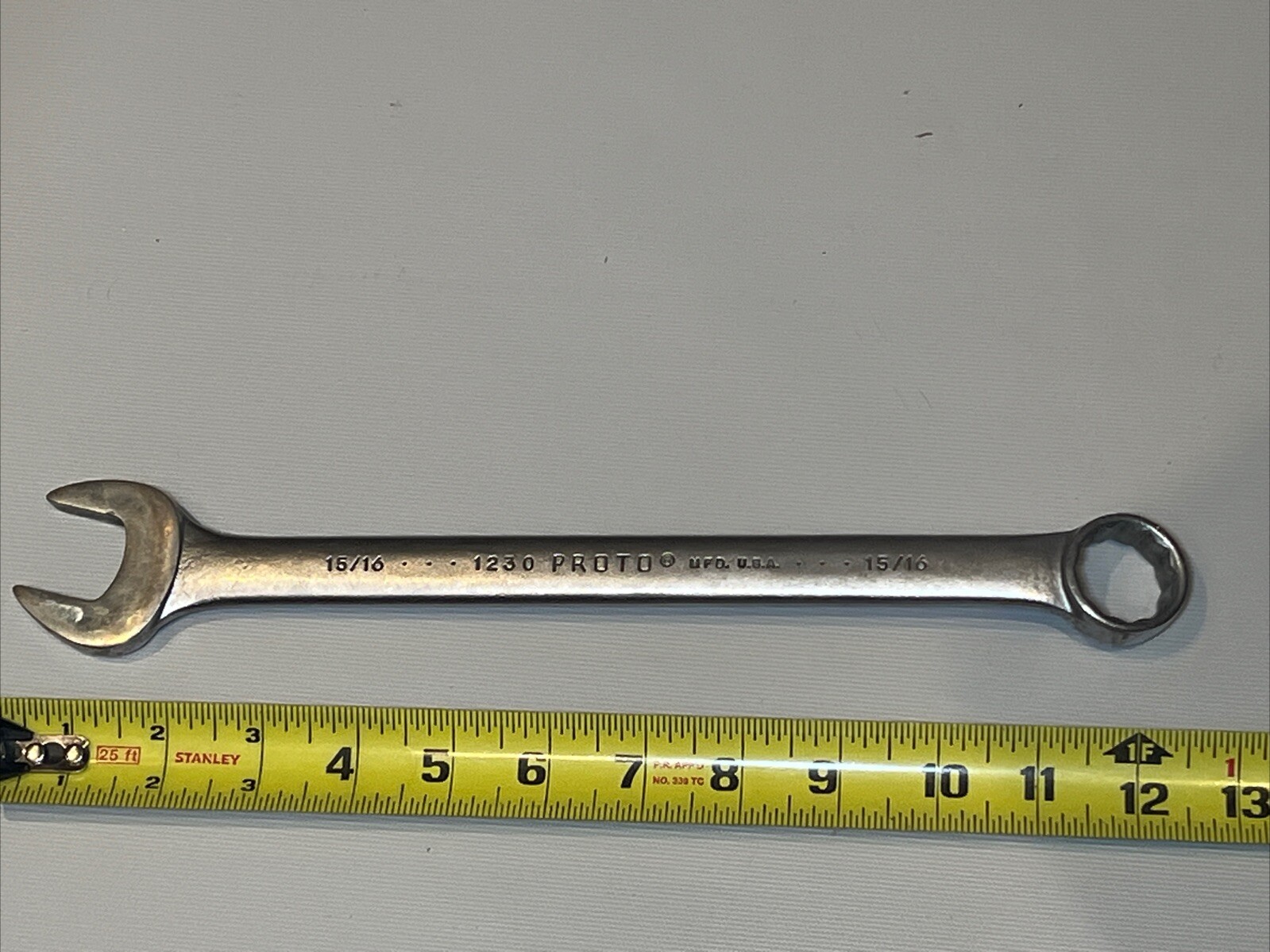 Vintage Tools Proto 15/16" Professional 12 Point Combination Wrench 1230 USA (E)