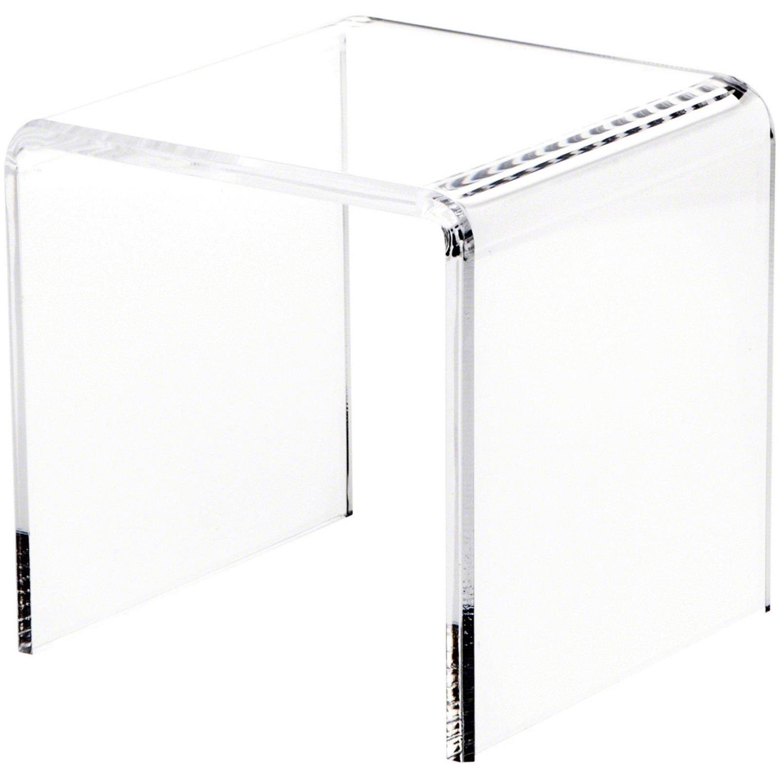 Plymor Clear Acrylic Beveled Square Display Riser, 7" H x 7" W x 7" D