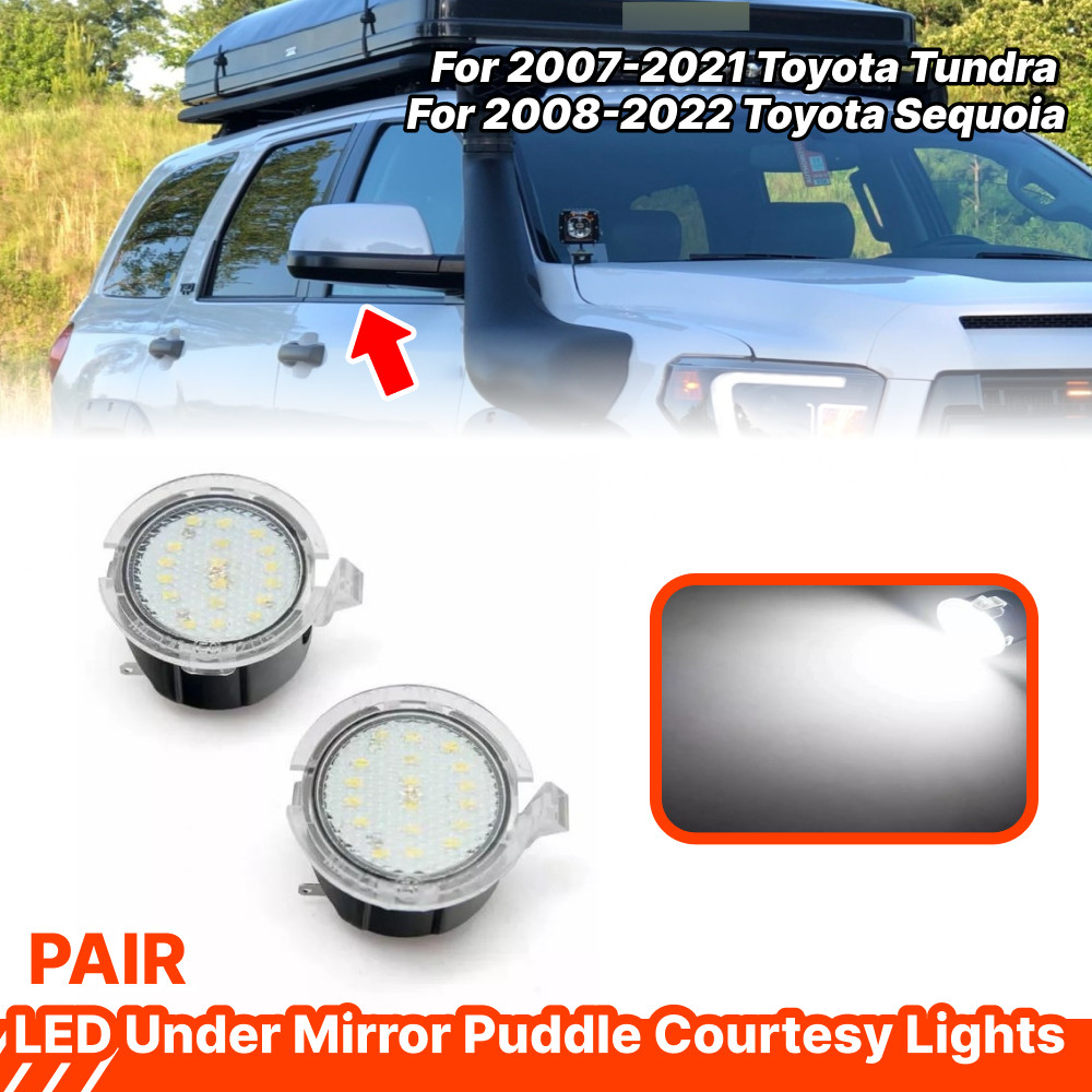 LED Puddle Lights Welcome Lights For Toyota Tundra 2007-2021 Sequoia 2008-2022