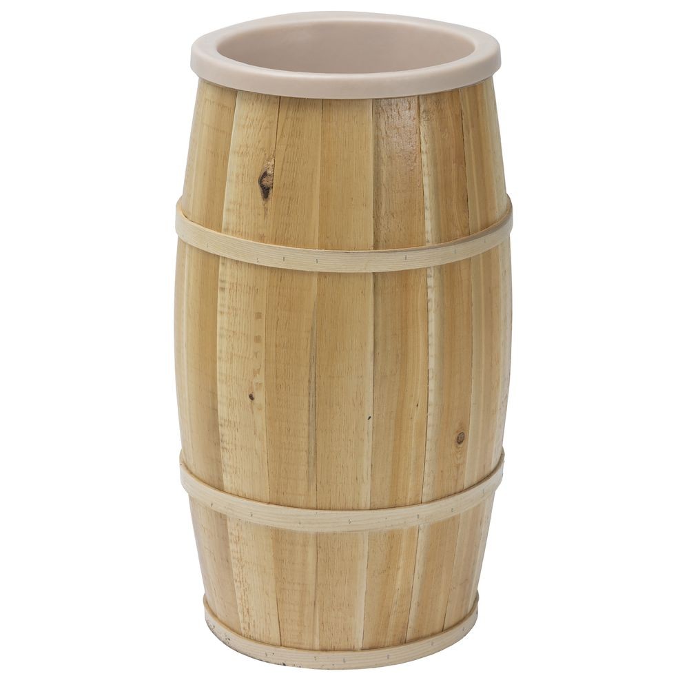Natural Wooden Lined Bulk Food Barrel - 16"Dia x 30"H